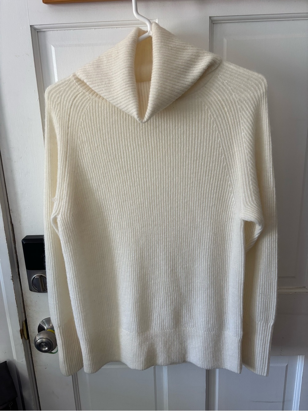 EUC Quince Baby Alpaca Wool Turtleneck Sweater Sz S Ivory White
